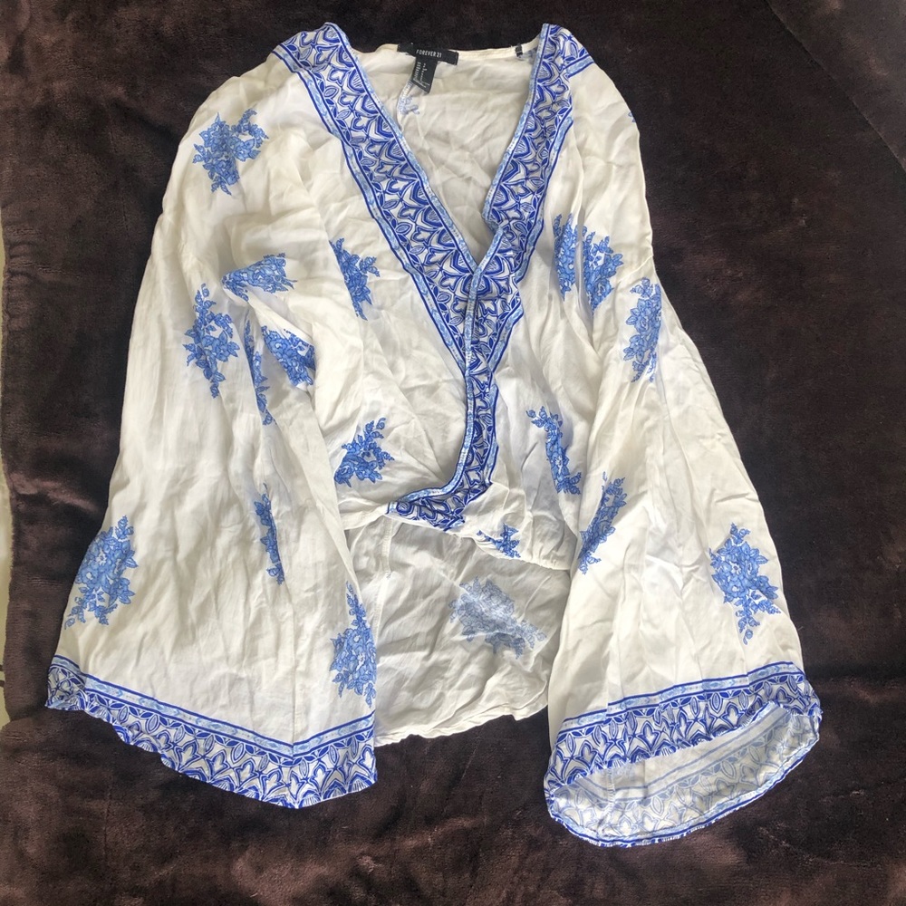 floral bell sleeve top